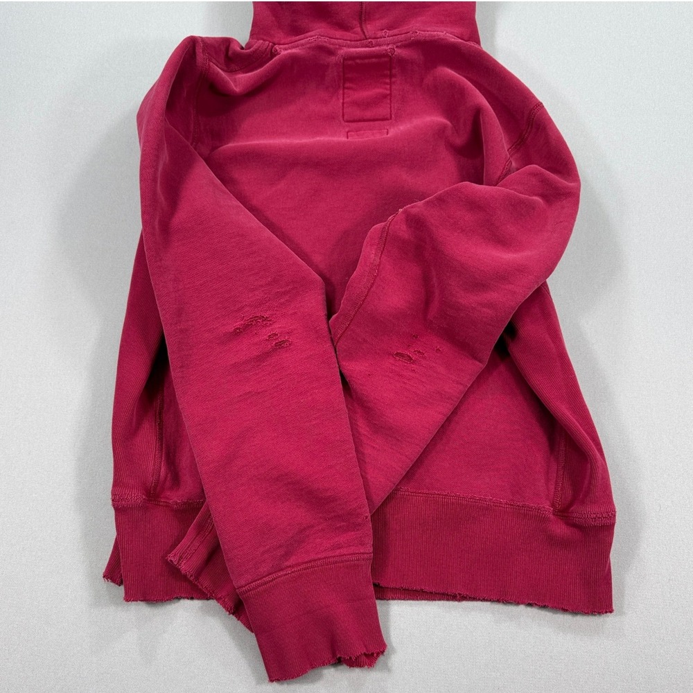 90s Abercrombie & Fitch Hoodie Men's Large Red AF 92 Streetwear Vintage Thrashed - Picture 3 of 10
